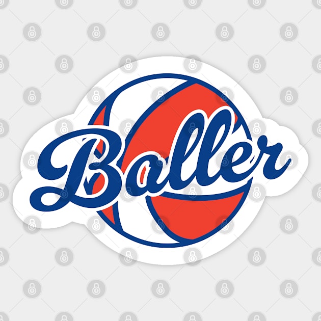 Baller - Old School Basketball Sticker by TwistedCharm